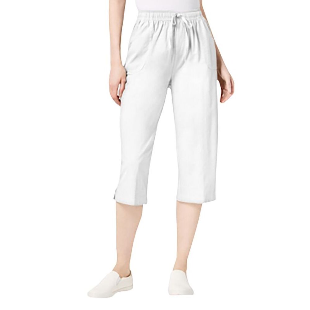 Karen Scott Cotton Drawstring Capri Pants